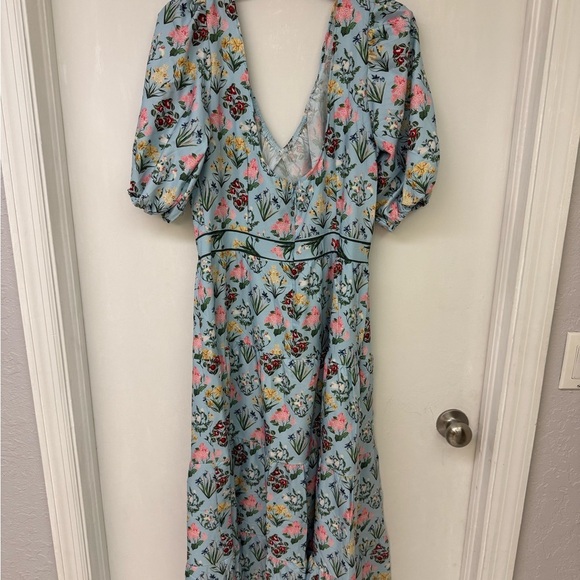 Sunday Up Floral Blue Maxi Dress Size L - Picture 5 of 8